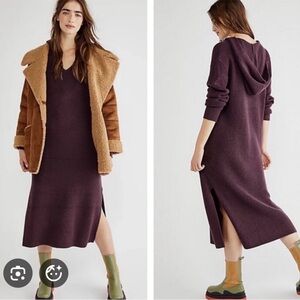 Free People Claudia Ribbed Purple Sweater Dress